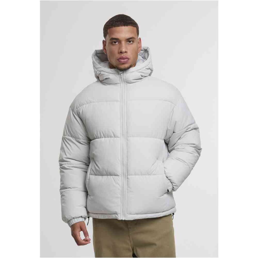 Urban Classics - Basic with hood Gewatteerd jack - Grijs